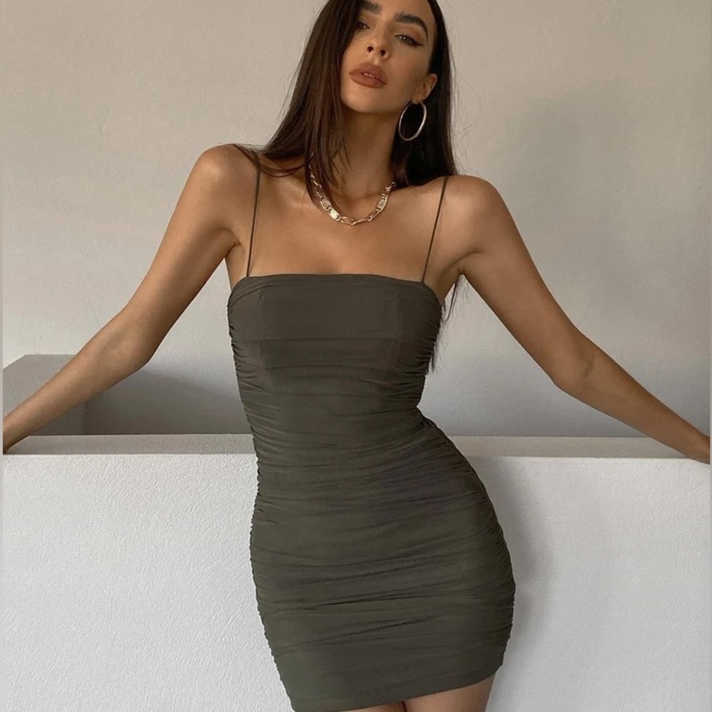 Tara Mini Dress in Green by Princess Polly